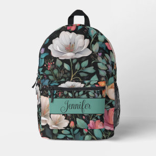 Sac À Dos Imprimé Rose blanche élégante personnalisée