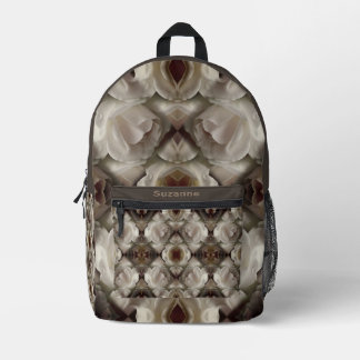 Sac À Dos Imprimé Rose blanche Floral Abstrait Personnalisé