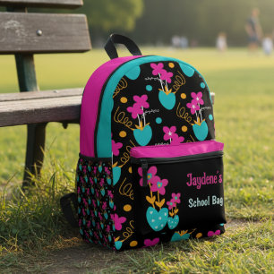 Sac À Dos Imprimé Rose Clair Et Teal Fantaisiste