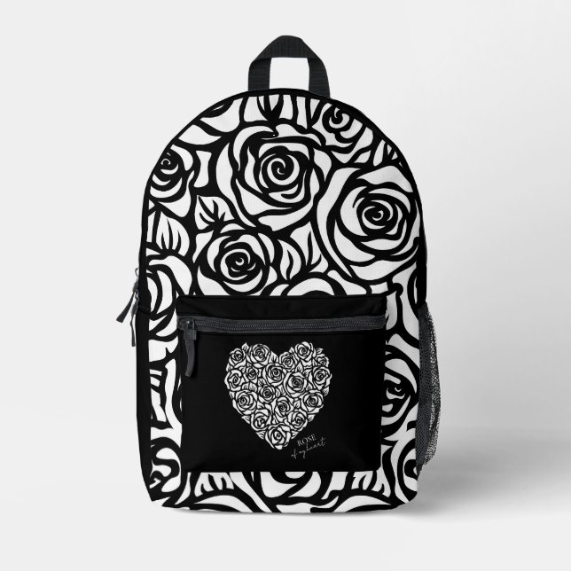Sac À Dos Imprimé Rose De Mon Cœur (Recto)