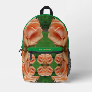 Sac À Dos Imprimé Rose de pêche en floraison Abstrait personnalisé