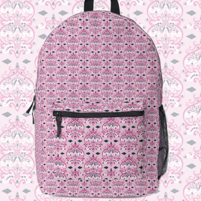 Sac À Dos Imprimé rose et noir damassé (Créateur téléchargé)