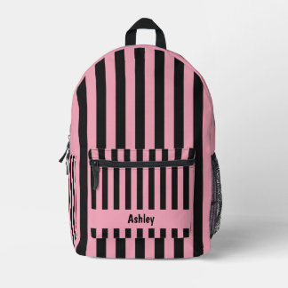 Sac À Dos Imprimé Rose et noir rayé Kawaii  