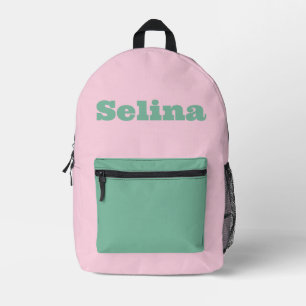 Sac À Dos Imprimé Rose et vert menthe personnalisés
