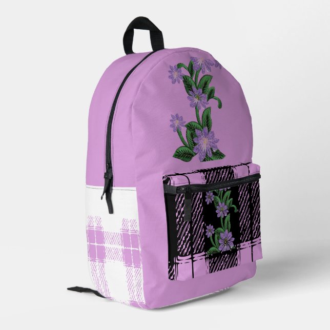 Sac À Dos Imprimé Rose Florale  (Coin arrière gauche)