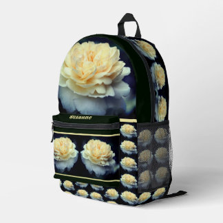Sac À Dos Imprimé Rose jaune pâle dans miroir en fleur Personnalisé