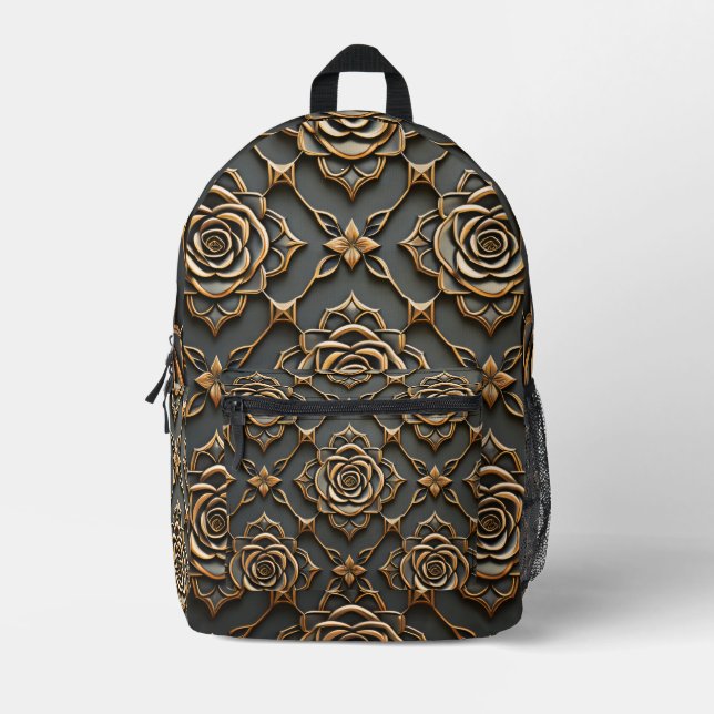 Sac À Dos Imprimé Rose métallique rustique (Recto)