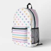 ROSE PASTEL PURPLE JAUNE BLEUE STRIPES & COEURS