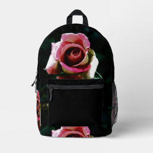 Sac À Dos Imprimé Rose peinte à l'huile en rouge