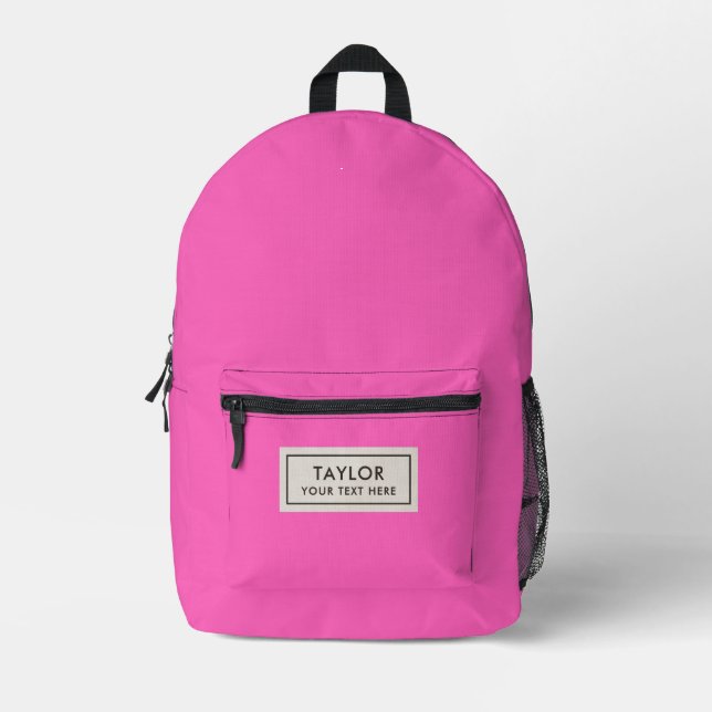 Sac À Dos Imprimé Rose Personnalisé (Recto)