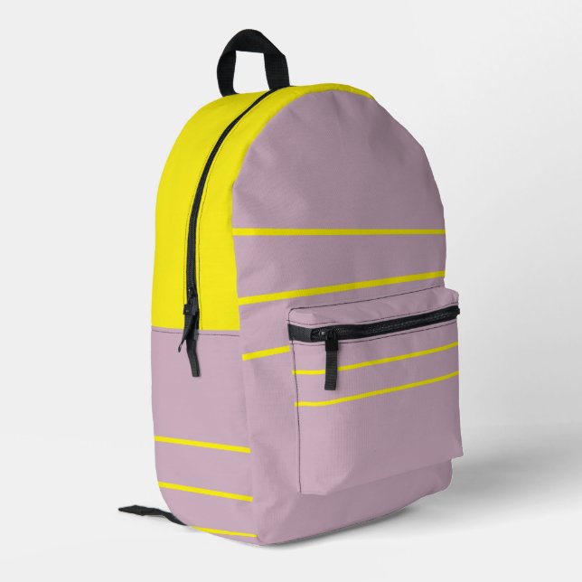 Sac À Dos Imprimé Rose Poudrée Avec Jaune  (Coin arrière gauche)