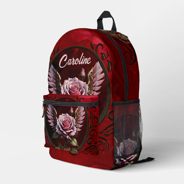 Sac À Dos Imprimé Rose Steampunk (Coin arrière droit)