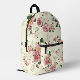 Sac À Dos Imprimé Rose sur Vintage jaune Floral