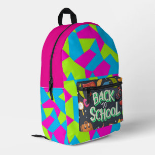 Sac À Dos Imprimé Rose vert Indigo couleur retour à l'école