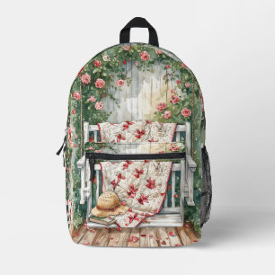 Sac À Dos Imprimé Rose vintage couture avec charmant couette