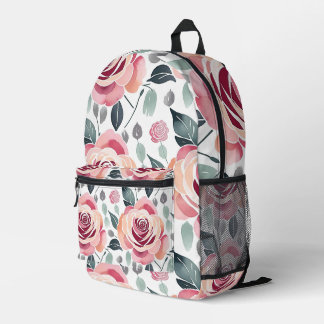 Sac À Dos Imprimé Roses Abstraits Dans Des Couleurs Pastel
