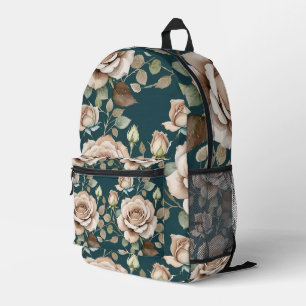 Sac À Dos Imprimé Roses Aquarelles Dans Des Teintes Pâles
