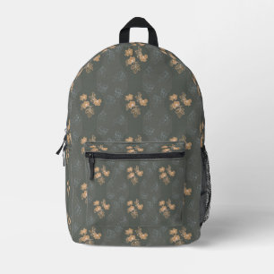 Sac À Dos Imprimé roses Brown sur un arrière - plan gris