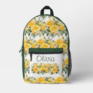 Sac À Dos Imprimé Roses Jaunes Chic