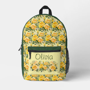 Sac À Dos Imprimé Roses Jaunes Chic