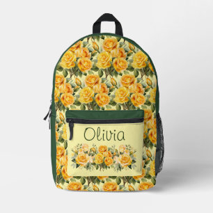 Sac À Dos Imprimé Roses Jaunes Chic