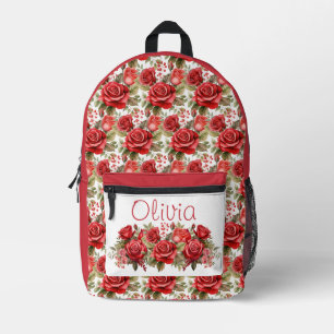 Sac À Dos Imprimé Roses Rouges Élégantes