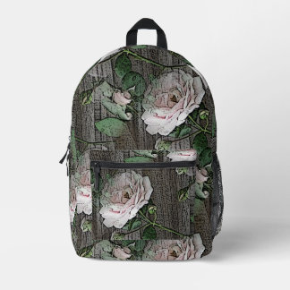 Sac À Dos Imprimé Roses sur bois