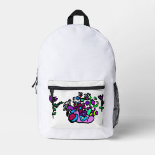 Sac À Dos Imprimé roses violettes de paon