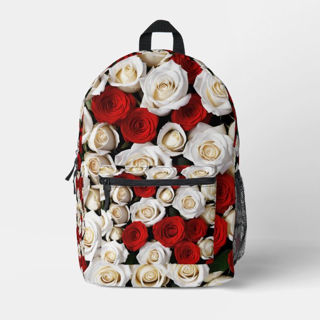 Sac À Dos Imprimé RosesRougesEtBlanches (Recto)