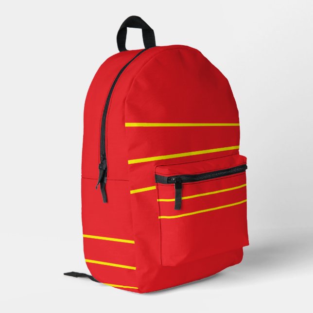 Sac À Dos Imprimé Rouge avec jaune (Coin arrière gauche)