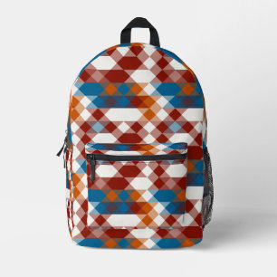 Sac À Dos Imprimé rouge blanc bleu et orange géométrique