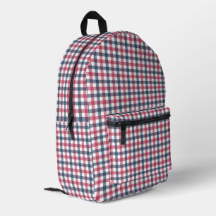 Sac À Dos Imprimé Rouge blanc bleu plaid