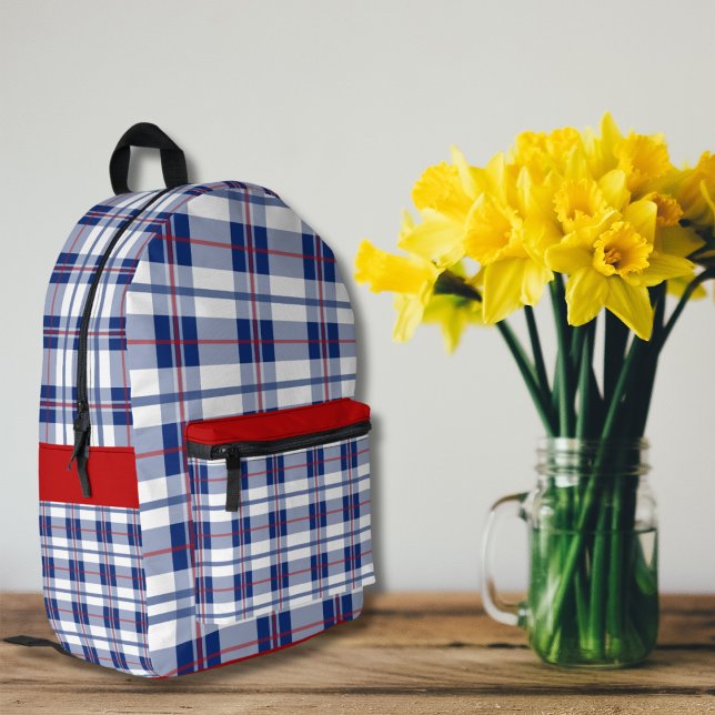 Sac À Dos Imprimé Rouge, blanc et bleu (Créateur téléchargé)