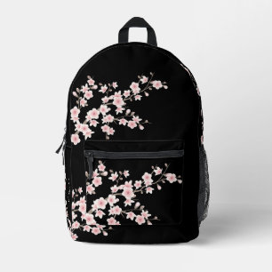 Sac À Dos Imprimé Rouge Floraison Cerisier Rose Noir NOM