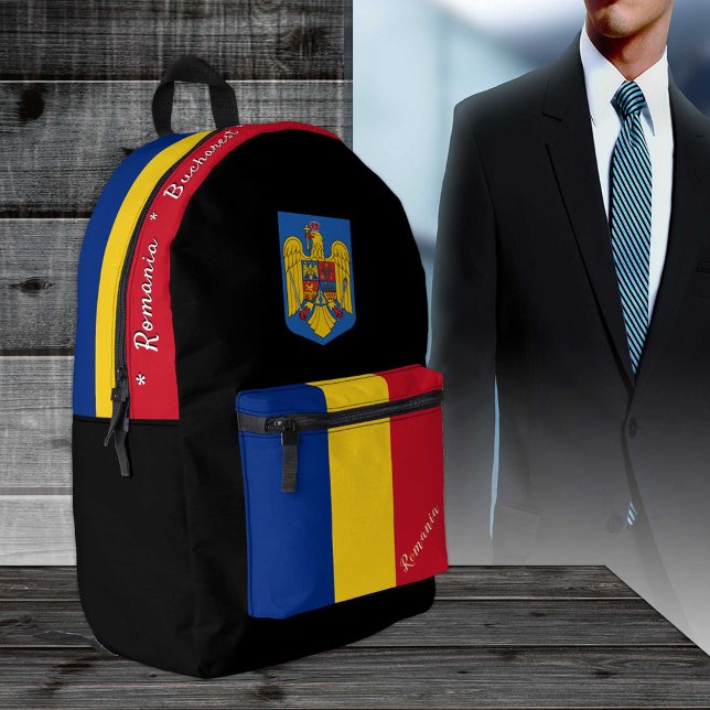 Sac À Dos Imprimé Roumain Drapeau, Roumanie, patriote noir (Créateur téléchargé)