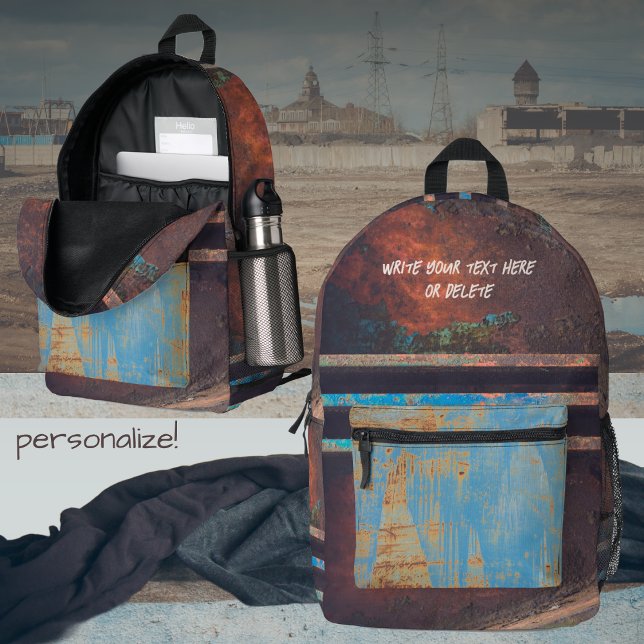 Sac À Dos Imprimé Routage industriel brun rouillé (Créateur téléchargé)