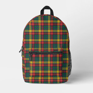 Sac À Dos Imprimé Russe Plaid Rouge Jaune Vert Buchanan Tartan