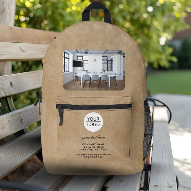 Sac À Dos Imprimé Rustic Ajouter Logo Texte Personnalisé Red Company (Créateur téléchargé)