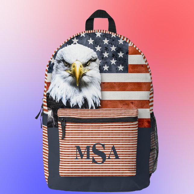 Sac À Dos Imprimé Rustique American Flag & Eagle Personnalisé (Créateur téléchargé)