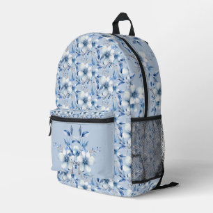 Sac À Dos Imprimé Sac à coudre imprimé à fleurs bleues botaniques