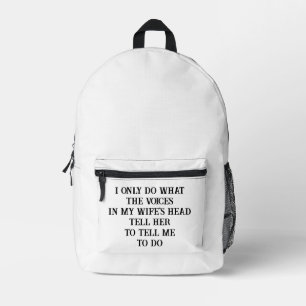 Sac À Dos Imprimé Sac Imprimé Couper Coudre Blague du Mari de la Fem