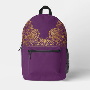 Sac À Dos Imprimé Sacs-Motif indien violet or