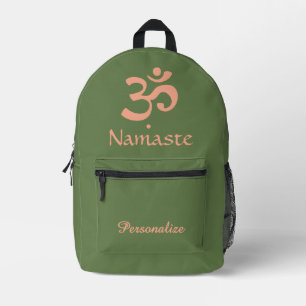 Sac À Dos Imprimé Sage Green Zen Design avec Namaste & Nom