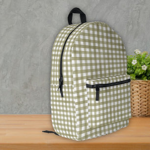 Sac À Dos Imprimé Sage Vert En vichy Plaid Motif