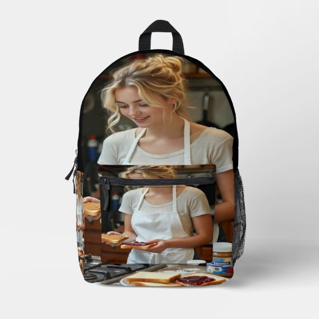 Sac À Dos Imprimé Sandwich beurre de cacahuète et gelée personnalisé (Recto)