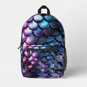Sac À Dos Imprimé Scales de dragons bleues et violettes