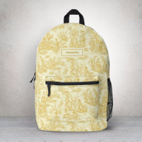 Scène romantique jaune vintage Toile de Jouy