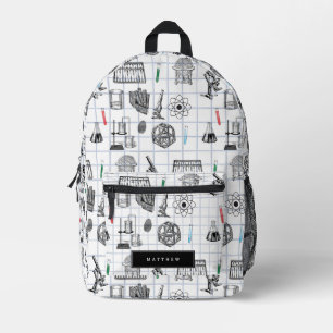 Sac À Dos Imprimé Science Chimie Scientifique Motif Nom personnalisé