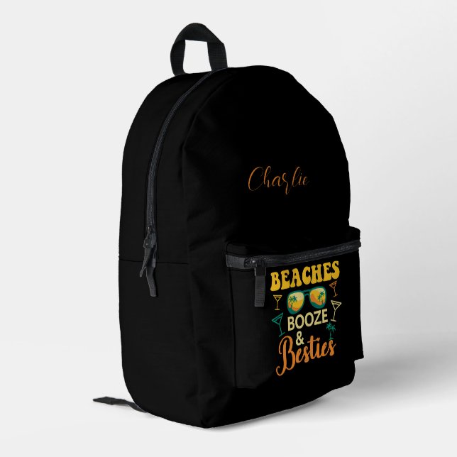 Sac À Dos Imprimé Script moderne Bachelorette Beach Party Swag (Coin arrière gauche)