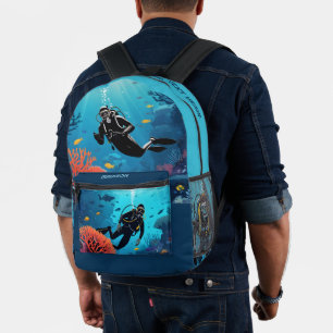 Sac À Dos Imprimé Scuba Diver nom personnalisé